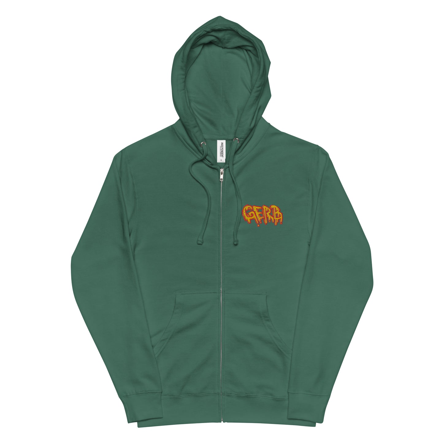 Unisex fleece zip up hoodie (Left Chest Embroidery, Back Logo)