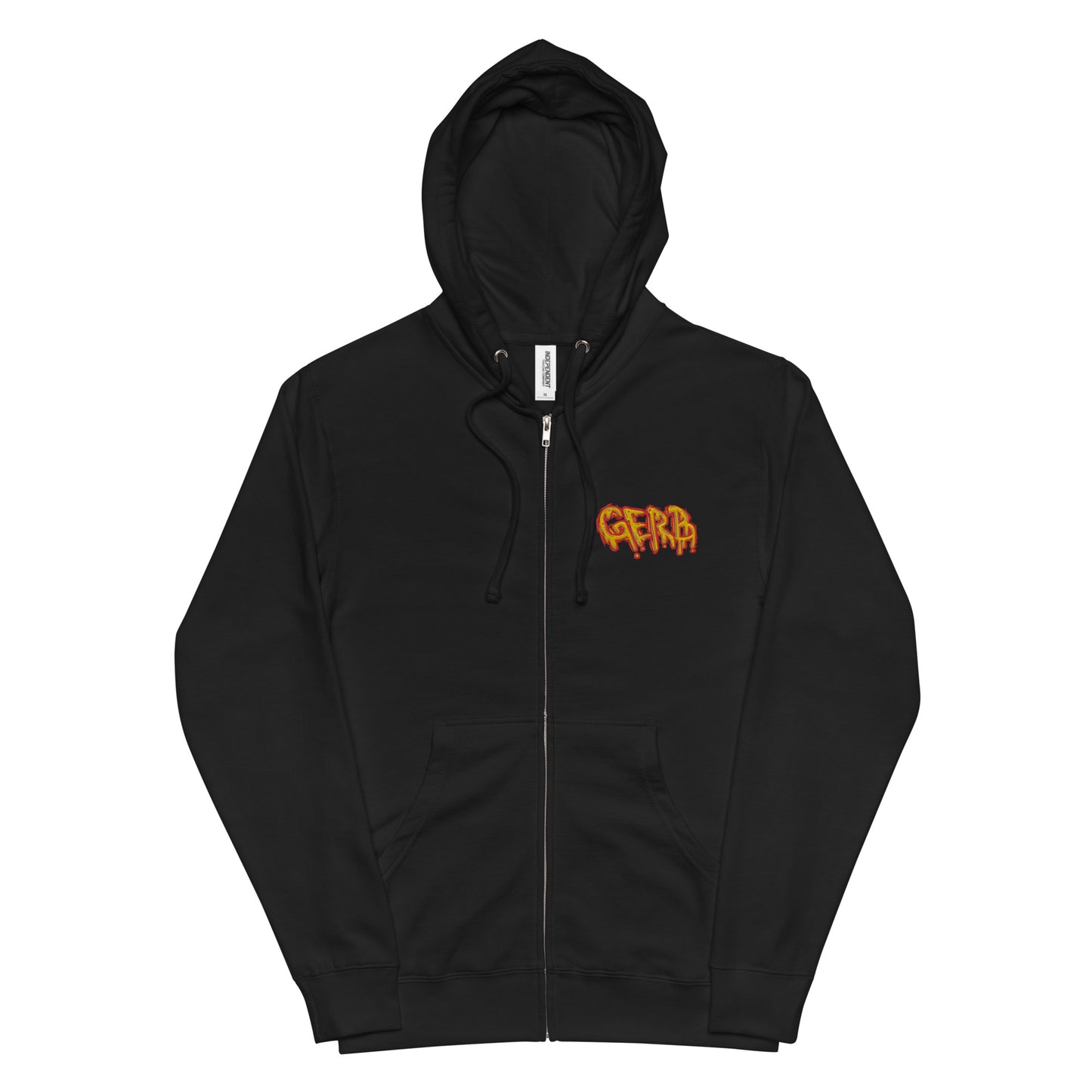 Unisex fleece zip up hoodie (Left Chest Embroidery, Back Logo)