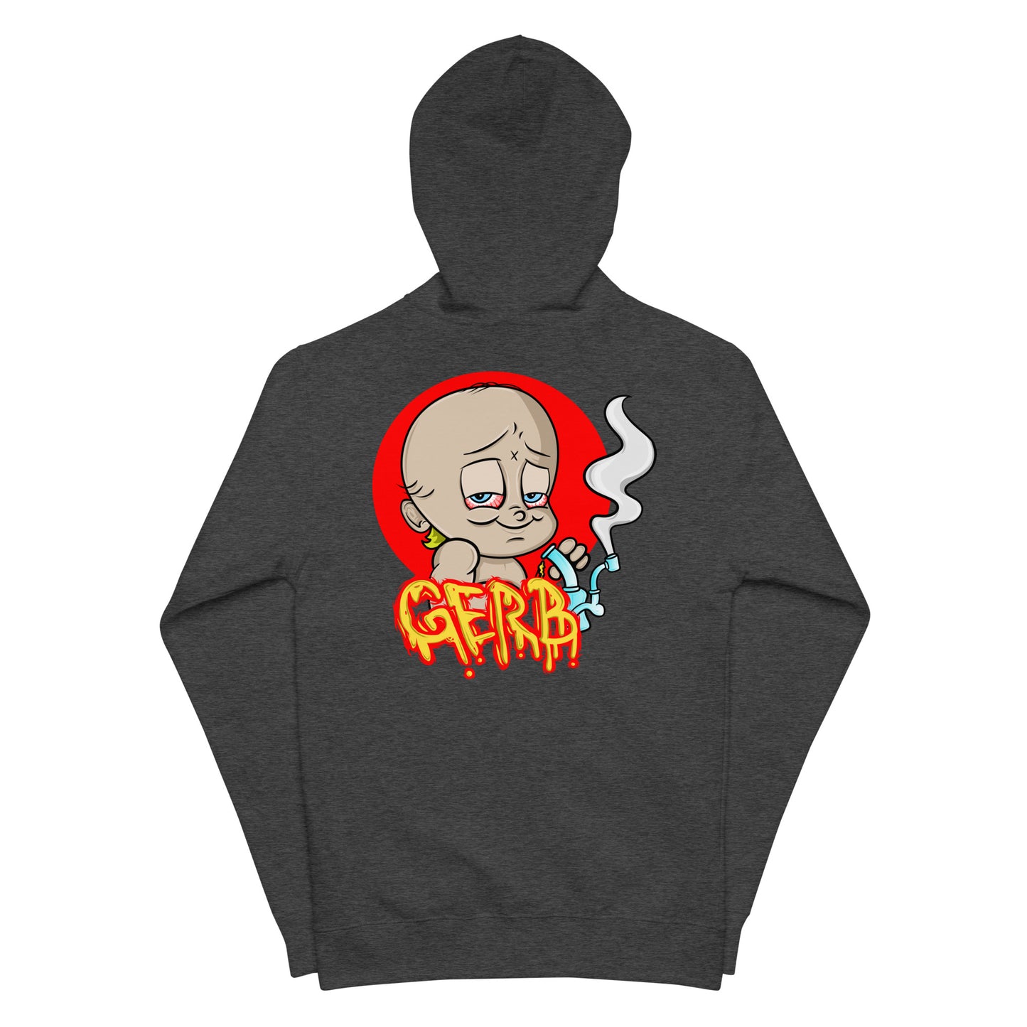 Unisex fleece zip up hoodie (Left Chest Embroidery, Back Logo)