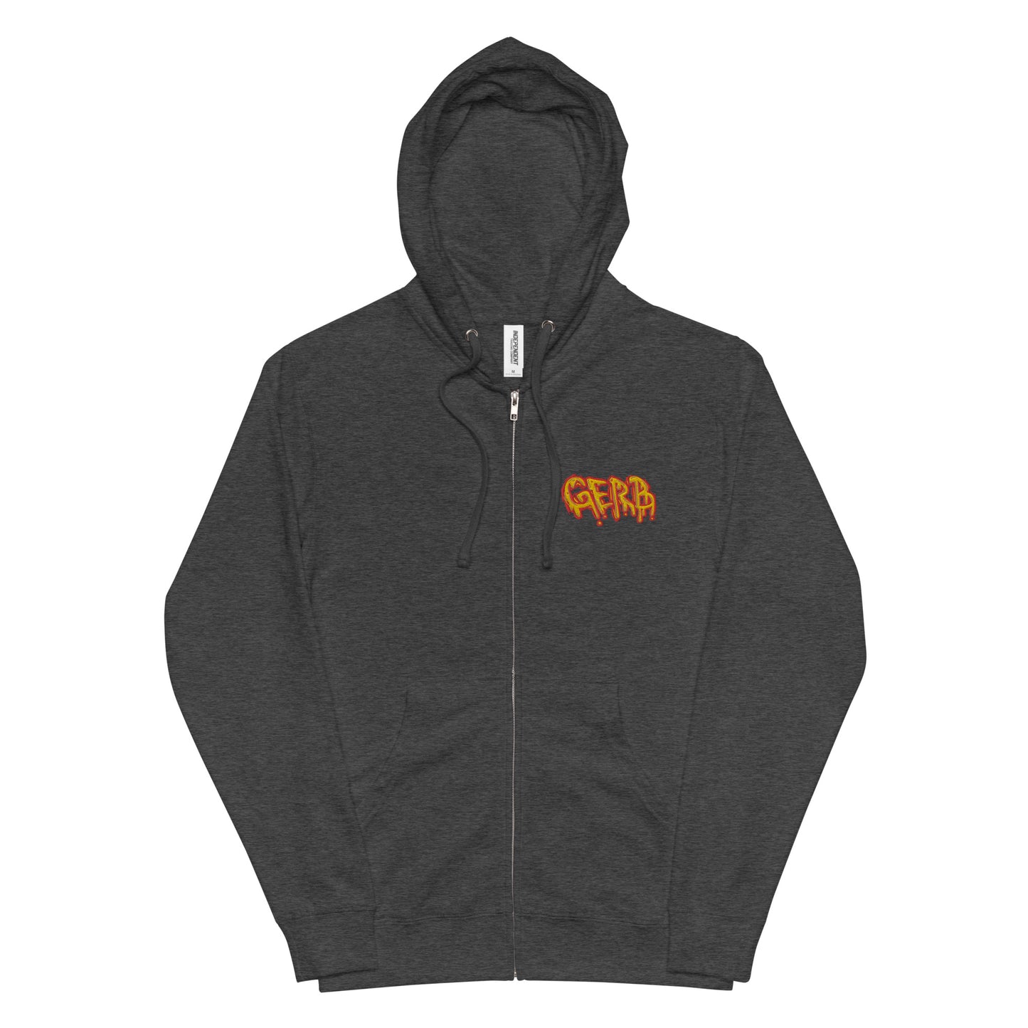 Unisex fleece zip up hoodie (Left Chest Embroidery, Back Logo)