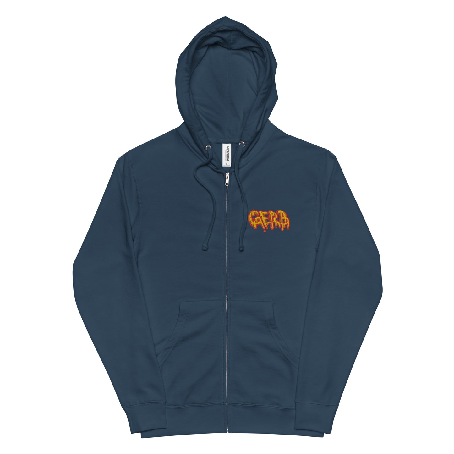 Unisex fleece zip up hoodie (Left Chest Embroidery, Back Logo)