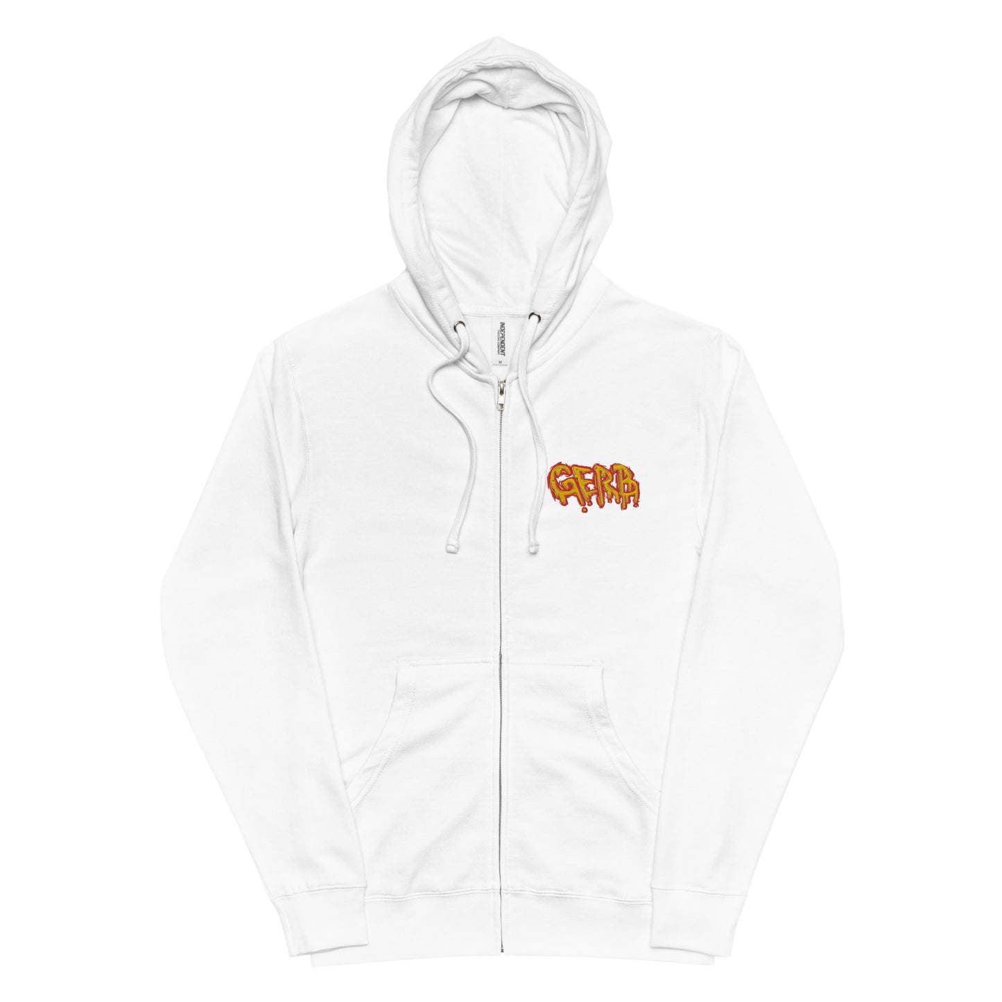 Unisex fleece zip up hoodie (Left Chest Embroidery, Back Logo)